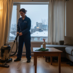 Une équipe s’affaire au ménage d’un appartement Airbnb à Montréal, transformant chaque pièce pour accueillir les prochains voyageurs.