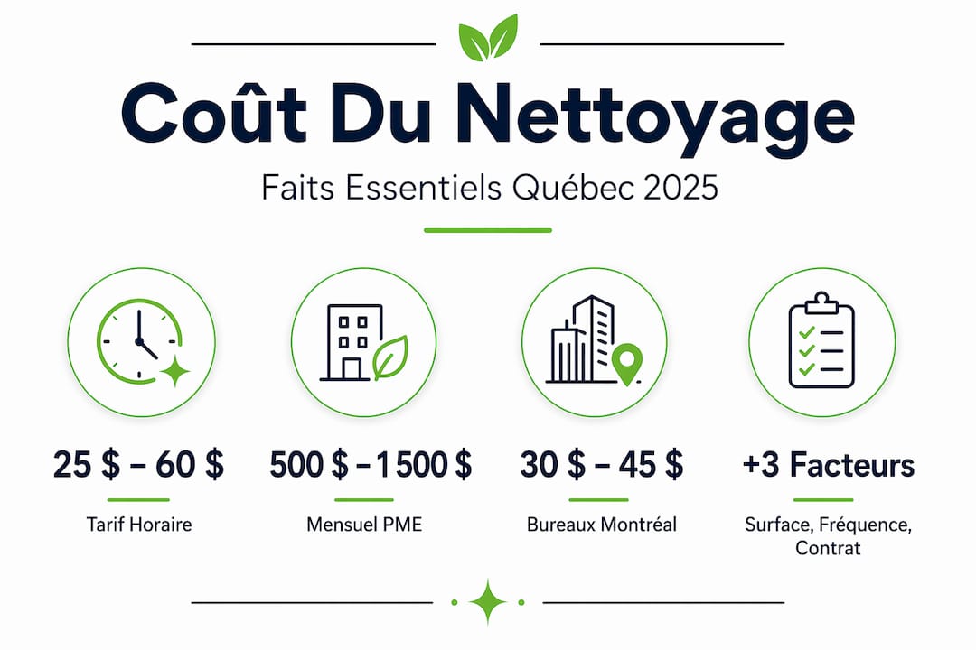 Aperçu des principaux chiffres sur le coût du nettoyage au Québec, présenté en infographie